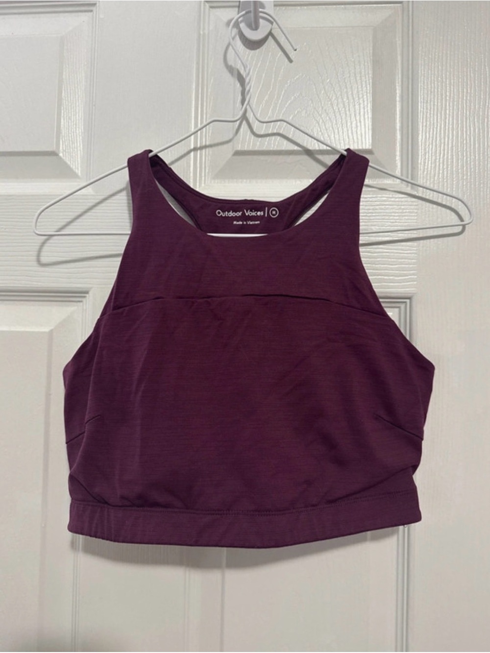 Outdoor Voices Plum High-Neck Cropped Tank techsweat